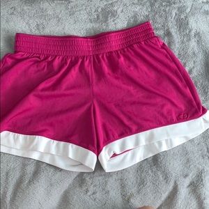 maroon and white champion athletic shorts